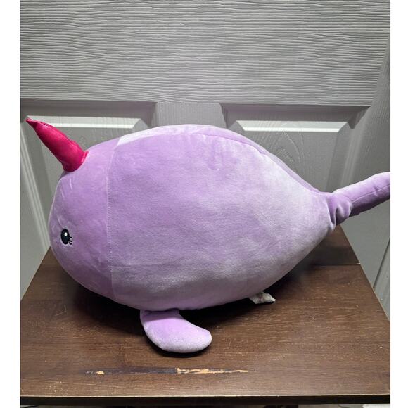 Linzy Narwhal Plush 15" Smoochy Pals Stuffed Animal Plush Cute Squishy Purple - Picture 2 of 6